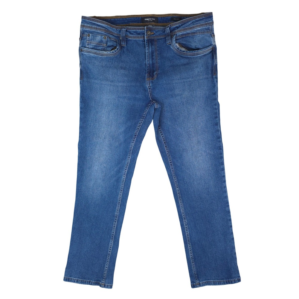 Kenneth Cole New York Slim Fit Jeans Mens 34x30 Blue Medium Wash Stretch Denim